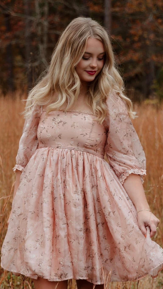 open lace back dress Tea Party Dress – The Southern Pearl Uptown