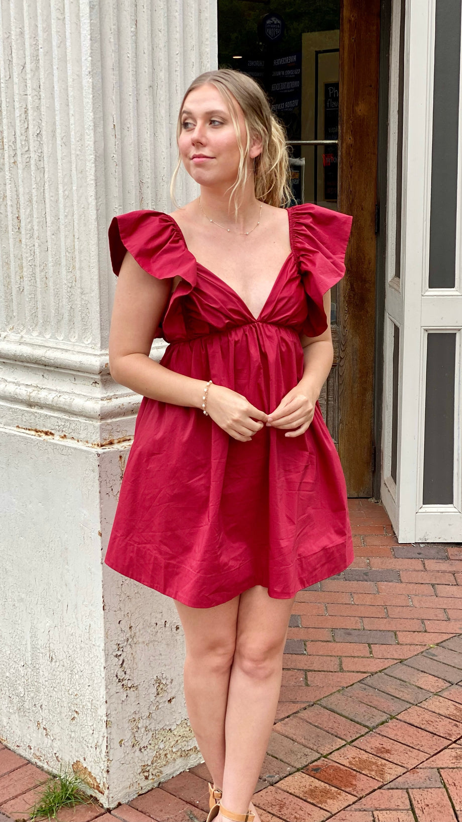 Crimson Dress The Southern Pearl Uptown Crimson Dress The Southern Pearl Uptown